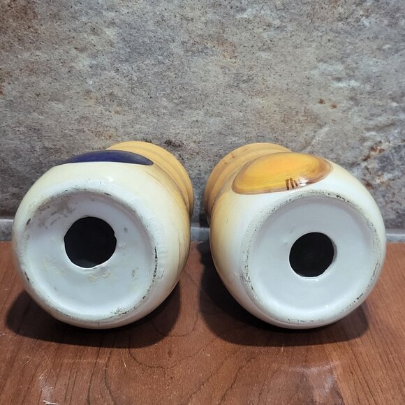 Vintage Salt and Pepper Shakers Fruit Design No Bottom Cork Stoppers - Picture 4 of 10